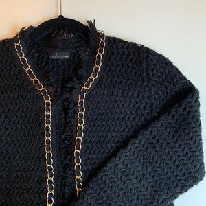 Black fringe sweater